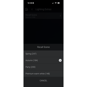 Recall in-lite scenes via Lighting Extras